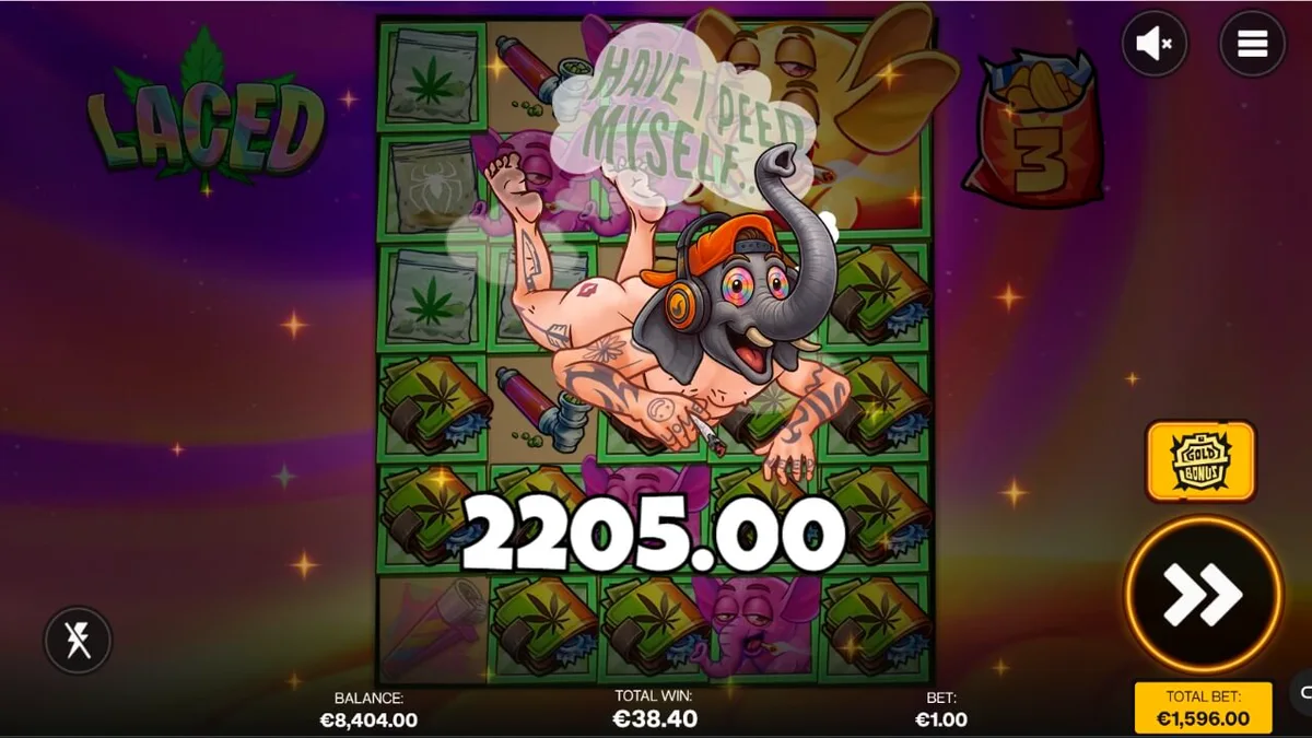 Tampilan visual slot Laced dengan nuansa santai dan simbol gajah